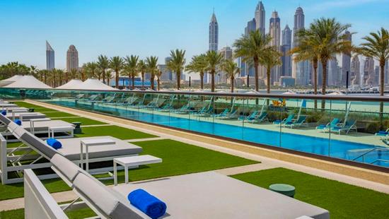 Lacná dovolenka Spojené Arabské Emiráty – Dubaj-5*Hilton Dubai Palm Jumeirah – raňajky / súkromná pláž